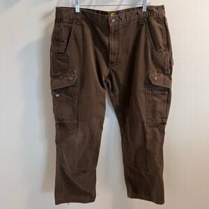 Carhartt Relaxed Fit Brown Ripstop Cargo Work Pants Size 40x30